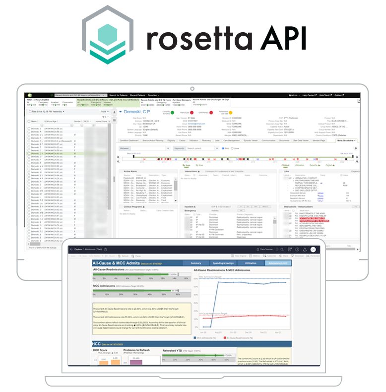 Rosetta API screens