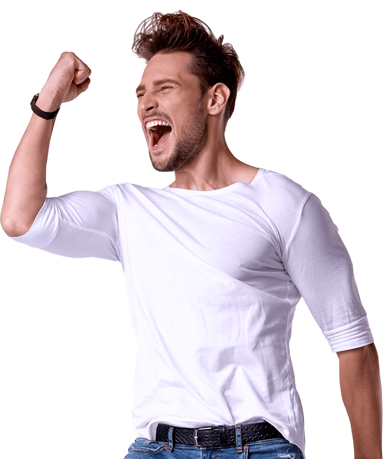 Image of an excited man