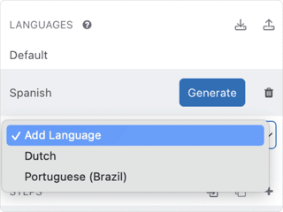 Automated language support screen