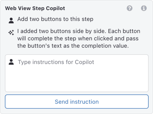 Web view step copilot screen