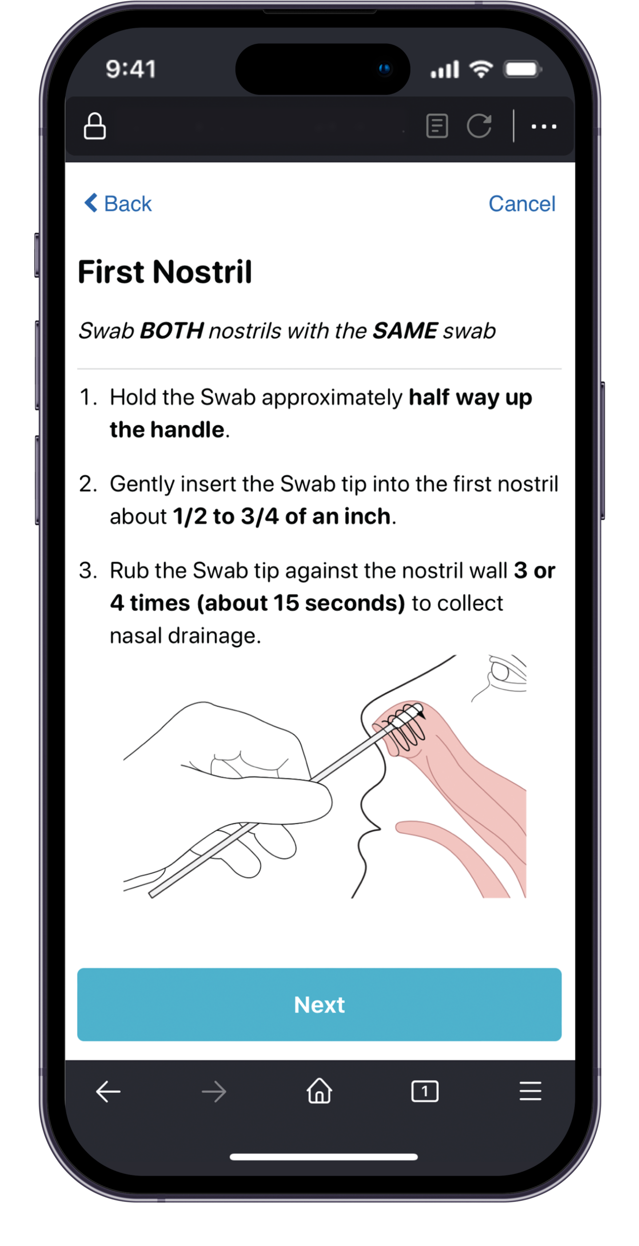 Test Administration Instructions screen